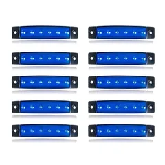 新品  24v 兼用 12v 6連 マーカーランプ トラック led ダウン ライト マーカー ランプ 照明 サイド 10個 セット Archnote ブルー 青