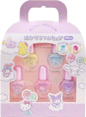 新品 サンリオキャラクターズ はがせるマニキュア 5本セット　(メイクセット キッズ ネイル 女の子 キッズコスメ ギフト) [佐川急便]