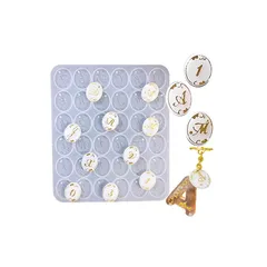 【Ever garden】 アルファベット コイン 筆記体 シリコンモールド 穴あき レジン バック チャーム キーホルダー アクセサリー パーツ uvレジン シリコン モールド アロマストーン 石膏 石鹸 キャンドル 樹脂 粘土 型 手作り キット 数字 0