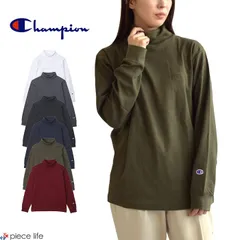 チャンピオン Champion ロングTシャツ タートルネックロングスリーブTシャツ メンズ レディース ユニセックス 綿100％ 春 秋 冬 M L XL C3-Y435 655 カーキ オリーブ