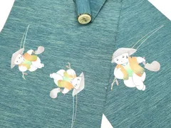 平和屋着物○太鼓柄袋帯 作家物 紬地 切嵌芝文 銀