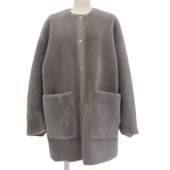 Drawer リバーシブル ジレコート ネイビー ベージュ 36 2023AW WINTER1 ケヌキリバーシブルコート