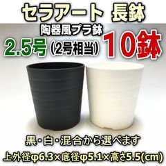 セラアート2.5号(φ6.3cm:2号相当)陶器風プラ鉢の黒白混合を選べる20鉢