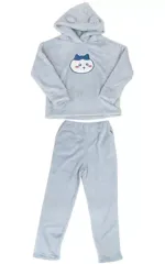 【中古】衣料雑貨 ハチワレ マシュマロフィールラウンジセット(長袖) ライトブルー レディースMサイズ 「ちいかわ なんか小さくてかわいいやつ×GU」