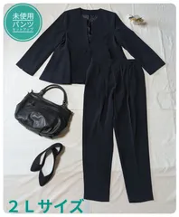 【未使用】フロリア　パンツスーツ　セットアップ　セレモニー　ネイビー　2Ｌサイズ