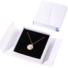 アクセサリー収納箱 10×10×3.5cm ×10個セット中綿付き ネイビー グレー ホワイト ブラック 指輪 ピアス ネックレス用 ギフトボックス ジュエリーケース (ホワイト) [ホワイト]