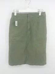 ◇ ViS ビス ストレッチ スリット 膝丈 タイト スカート サイズM カーキ レディース E  【1302070008764】