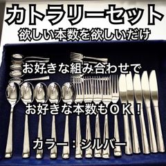 15本 シルバーカラー 大スプーン5 大フォーク5 スプーン小5