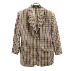 美品 DAKS ダックス ハウスチェック ウール テーラードジャケット 9AR