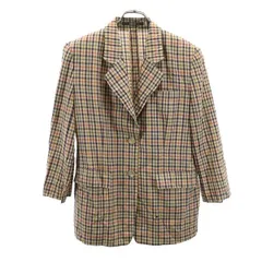 ダックス 日本製 ウール100％ チェック柄 テーラードジャケット 11AR ベージュ系 DAKS レディース 【中古】  【230928】