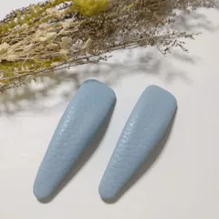 フェイクレザーパッチンピン　スカイブルー　2本セット　ハンドメイドアプリ