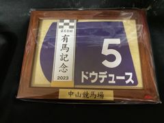 ［競馬］ドウデュース（2023年有馬記念）額入りミニゼッケン／優勝レイ／JRA