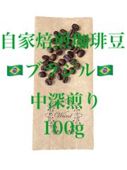 コーヒー豆 自家焙煎 珈琲豆 ブラジル 中深煎り 100g