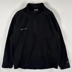 古着 90's/90年代 コロンビア Columbia USA製 フリーストレーナー ハーフジップ ワンポイントロゴ 大きいサイズ XL  ブラック メンズ