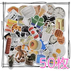 ⑯防水　ステッカー　50枚セット　海外インテリア　雑貨　イケア好き　大きめ　子供　かわいい　海外　大量　シール　ご褒美シール　フレークシール　ダイカットステッカー