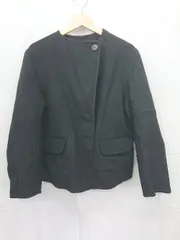 ◇ ⊇ UNIQLO ユニクロ +J 長袖 ノーカラー ジャケット サイズM ブラック レディース E  【1506250014846】