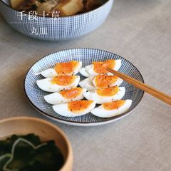 美濃焼 千段十草 丸皿 16cm 昭和製陶 染付 磁器 和食器