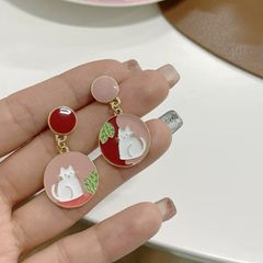【ピアス】送料無料 レディース 白猫 アクセサリー 合金 可愛い キャット ネコ ねこ 猫グッズ 千葉 猫雑貨 cat good