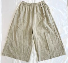 中川政七商店　綿麻 キュロットパンツ　ワイドパンツ ガウチョ パンツ　ベージュ　F  フリーサイズ　ボトム　コットン　リネン