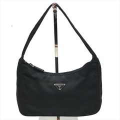 良品 PRADA プラダ 三角ロゴ プレート ナイロン テスート ハンド バッグ ブラック k5274
