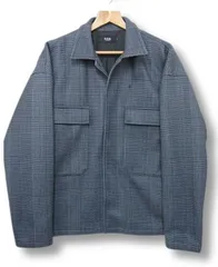 【送料無料】AZUL BY MOUSSY アズールバイマウジー ステンカラージャケット 薄手の中綿ジャケット チェック柄 グレー メンズ Mサイズ ■管理番号L28582AWS25-250225-10（1350）