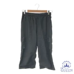 ☆美品☆ カーゴパンツ 七分丈 カジュアル レディース ブラック M 901-3387 送料無料 古着