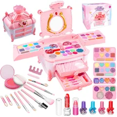 【迅速発送】CSDmeewin 女の子 メイクセット コスメセット おもちゃ お化粧セット 女の子 ドレッサー 子供 メイクアップケース付き 子供 なりきり ごっこ遊び 6歳以上 女の子 誕生日 プレゼント人気 クリスマス プレゼント