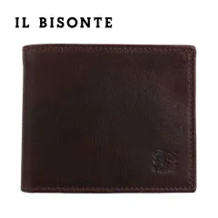 イルビゾンテ 財布 二つ折り IL BISONTE 小銭入れなし SBW005 PO0001 BW432X カフェ ダークブラウン 札入れ カードケース スリム レザー 本革 キャッシュレス