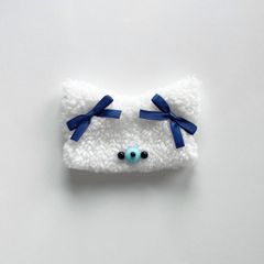 ねこさん帽子 ホワイト 10cm ぬい服 着ぐるみ にじぱへっと