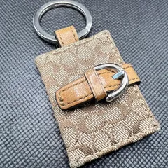 【極美品】COACH キーリング ピクチャーフレーム シグネチャー レッド COACH - COACH シグネチャー 手帳型キーリング(フォトフレーム