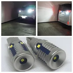 安心1年保証 爆光 ヘッドライト級 T16  LED バックランプ 純白 New 特注ハイパワーLEDチップ 6基搭載 6800lx 2個SET ポン付け 車検対応 高品質
