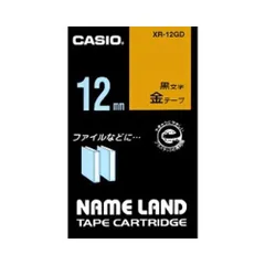 カシオ ネームランドテープ12ｍｍ 金／黒文字 XR-12GDのサムネイル