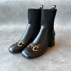 ビット付きソックスブーツ　ブラック黒　foogee