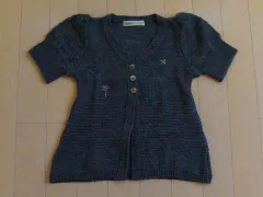 ファミリア familiar 110cm 子供服 女の子 女児 半袖 カーディガン カーデガン カーデ グレー 秋 冬 ★3 キッズ 【中古】 ユーズド ガールズ アウトレット リサイクル 古着 子ども服 こども服 子供 子ども