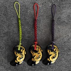 お守り 魔除け キット 勾玉 ストラップ 作り 金 龍 天然石 開運