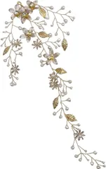 ルナリ ヘッドドレス ワイヤー 小枝 パール フラワー ウェディング カチューシャ ヘアアクセサリー 花嫁 小物
