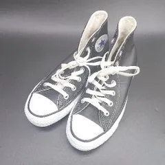 ◇ Θ CONVERSE コンバース レザーオールスター スニーカー サイズ23 ブラック系 レディース メンズ E  【1501230044097】