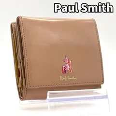 【個性をプラスする幸運ラビット✨】　Paul Smith ポールスミス　二つ折り財布  レザー ラビットモチーフ レディース　ベージュ
