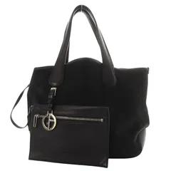 ジョルジオアルマーニ GIORGIO ARMANI トートバッグ ハンドバッグ スエード レザー ポーチ付き ブラック /YO1のサムネイル
