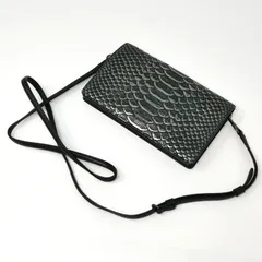 美品　COACH エキゾチックエンボスドレザー メタリック パイソン柄 ショルダーバック ウォレット 財布 管理番号KKVKO92