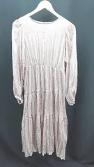 ◇ apres jour Uネック ギャザー 薄手 シンプル 春夏物 長袖 ロング丈 ワンピース サイズF ピンク系 レディース E  【1305020007664】