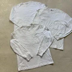 【まとめ売り】【3枚セット】UNIQLO ユニクロ GU ジーユー メンズ Sサイズ 長袖 クルーネック ポケット スウェット Tシャツ 無地 ホワイト 着回し 洗い替え シンプル