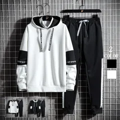 スウェット パーカー 上下セット ジャージ メンズ トレーニングウェア スポーツウェア ランニングウェア 無地 カジュアル スポーツ アウター ズボン KlAQ324