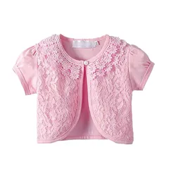【新品】 [VIISEN] キッズ 女の子 半袖 ボレロ フォーマル 結婚式 子供 ボレロ 夏 薄 フォーマル ドレス ボレロ カーディガン 発表会子供服 女の子 女児 可愛い 入園式 卒園式 結婚式 80-140cm (1/ピンク, 80) 1