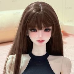 BJDドール用 ウィッグ 1/3 1/4 1/6 ロングヘア カツラ ストレート ダックブラウン コーヒー色 DOLL ドールウィッグ ドールアクセサリー