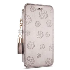 iphonese3 スマホケース 手帳型 かわいい 花柄 女性専用 化粧鏡付き 4.7インチ対応 タッセル付き iphone se ケース 手帳型 第3世代 おしゃれ スペシャルな配色 スペシャルなエンボス工芸 スペシャルな透明バッグ スペシャルなデザイン i