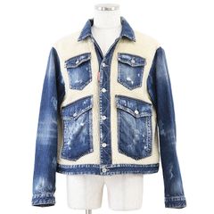 DSQUARED2 デニムジャケット レオパード柄馬革ハラコ 牛革袖 - メルカリ