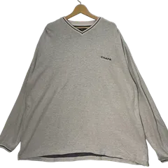 CHAPS RALPHLAUREN チャップス ラルフローレン 90年代90’sサーマルロングTシャツ 長袖 ロンT ワンポイント刺繡 オーバーサイズ ビッグシルエット パキスタン製 XXLサイズ グレー
