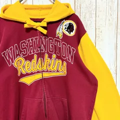 NFL Washington Redskins ワシントン・レッドスキンズ プリント フルジップ スウェット パーカー L USA古着