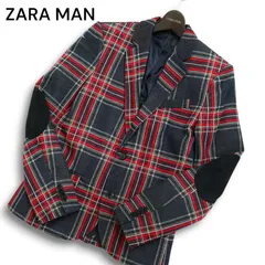 ZARA MAN ザラ マン 秋冬 総裏 エルボーパッチ★ チェック テーラード ジャケット ブレザー Sz.S メンズ